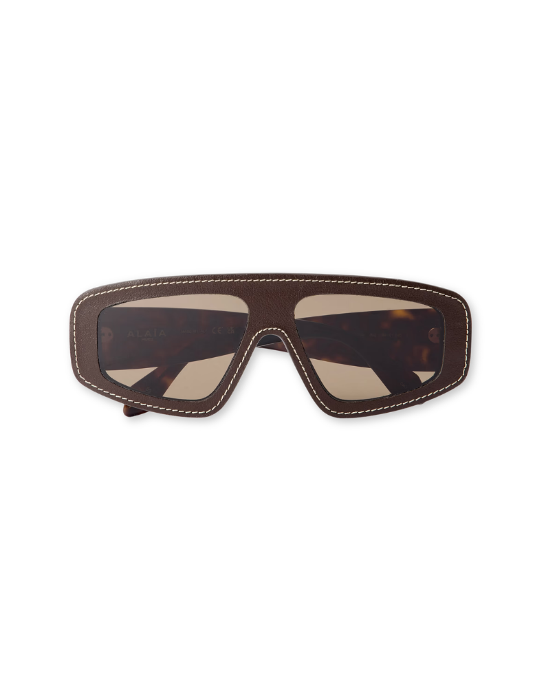 ALAÏA •  Leather Acetate Sunglasses