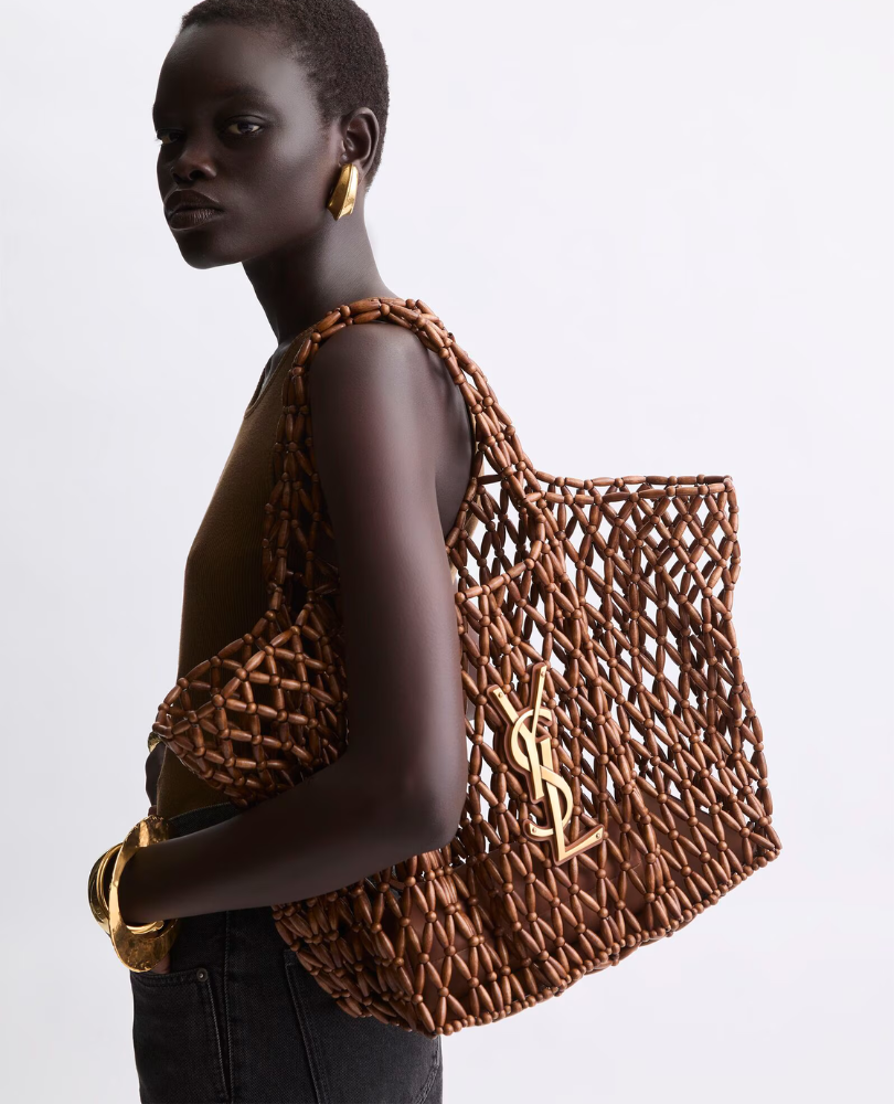 YVES SAINT LAURENT • Wood Beads Bag