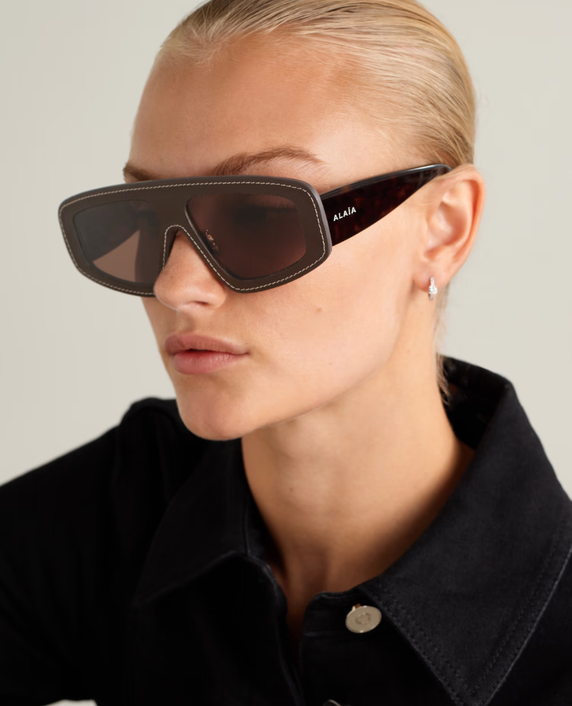 ALAÏA •  Leather Acetate Sunglasses